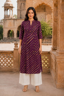 Jamuni Leheriya Grace Pintuck Cotton Kurta