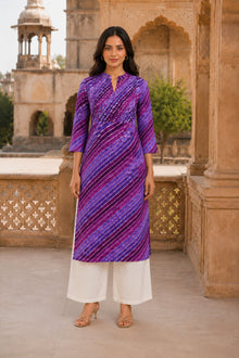 Amethyst Leheriya Grace Pintuck Cotton Kurta