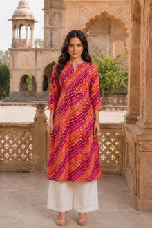 Gulmohar Leheriya Grace Pintuck Cotton Kurta