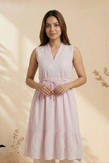 Blush Whisper Chikankari Cotton Dobby Kurta