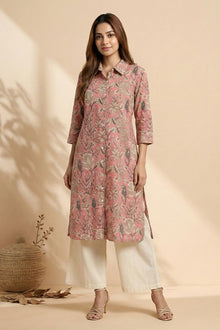 Blush Garden Handblock Cotton Kurta