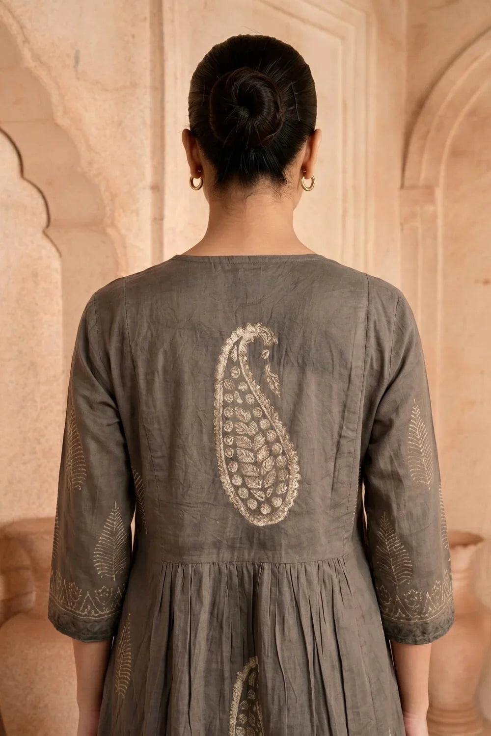 Smoky Earth Embroidered Kurta