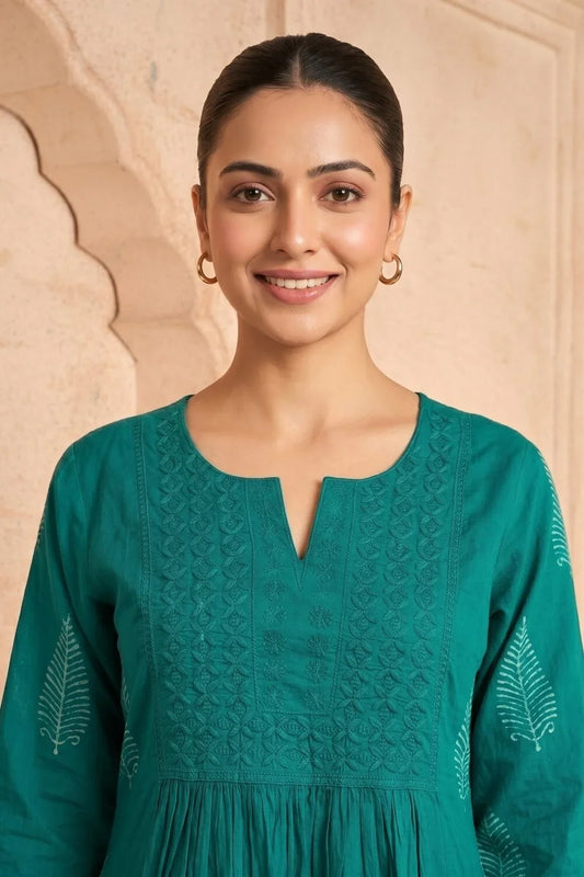 Emerald Veda Embroidered Kurta