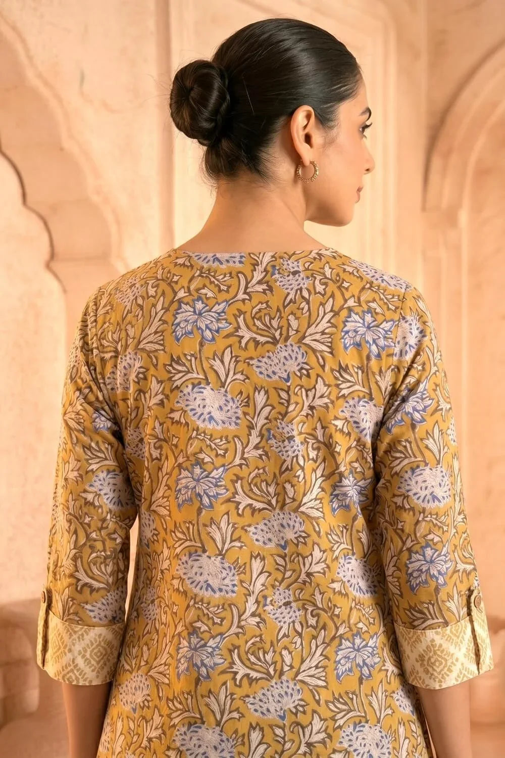 Sunehri Bloom Mulmul Layered Dress
