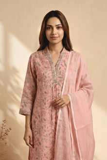 Blush Vine Chanderi Elegance Set