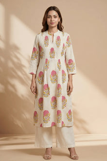 Blush Bloom Pintuck Cotton Kurta