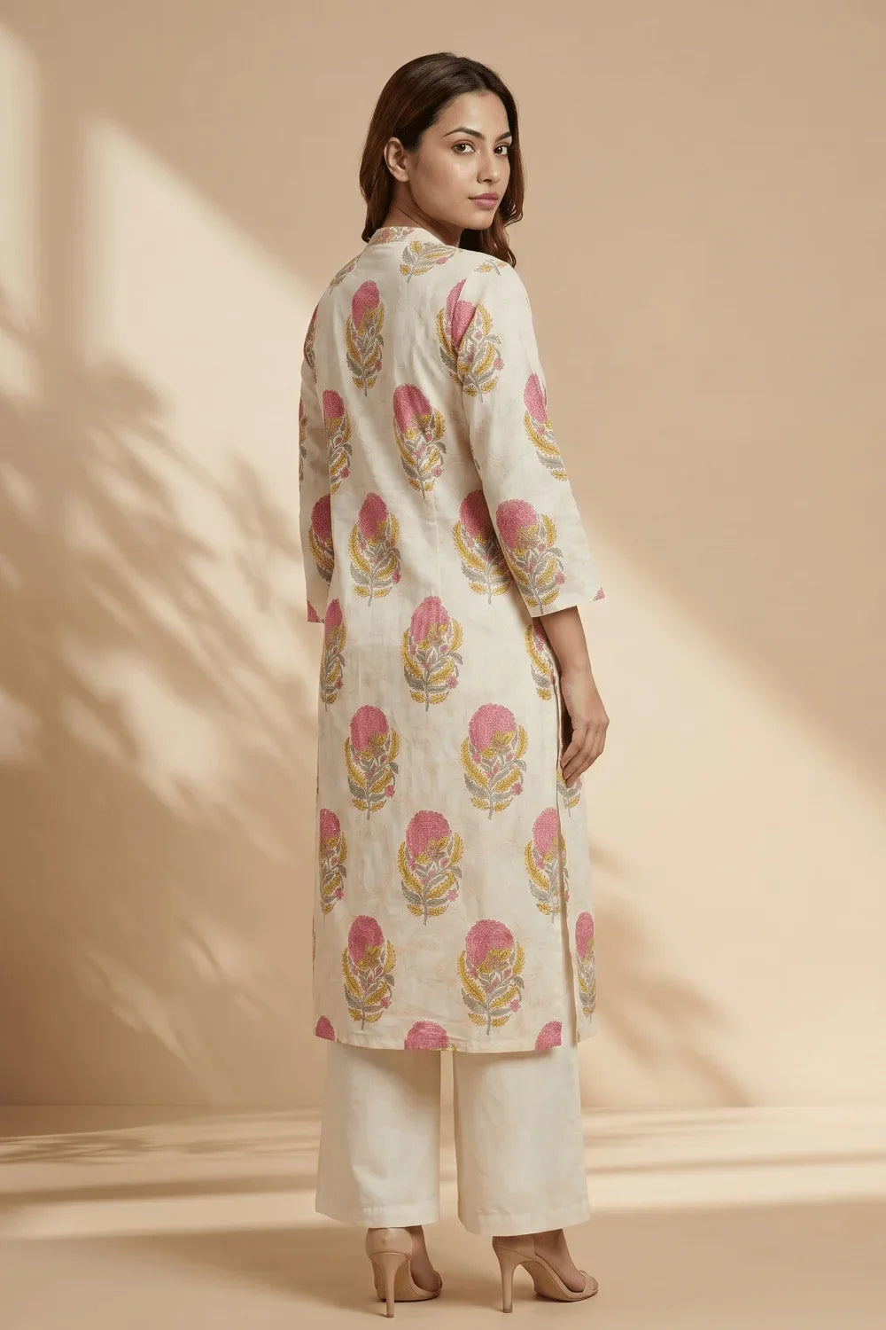 Blush Bloom Pintuck Cotton Kurta
